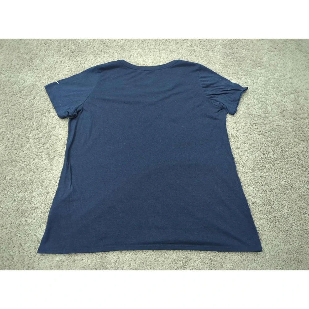 Dallas‎ Cowboys T Shirt Womens XL V-Neck Short Sleeve NFL The Nike Tee Blue